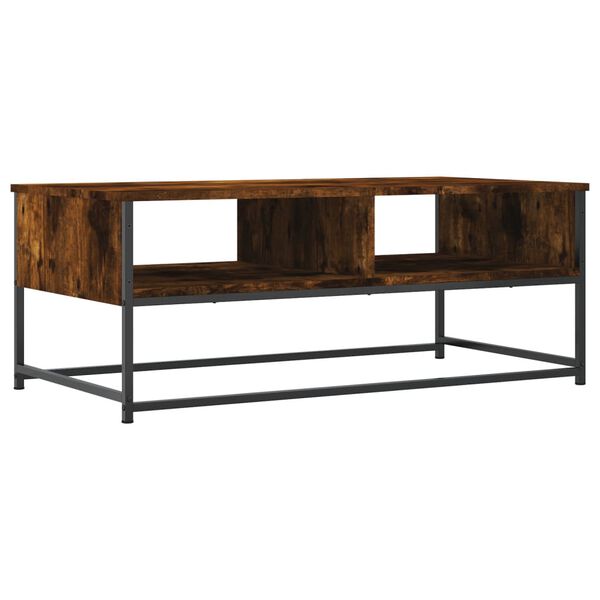 vidaXL Table basse ch&ecirc;ne fum&eacute; 100x51x40 cm bois d'ing&eacute;nierie