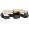 vidaXL Salon de jardin 9 pcs avec coussins noir r&eacute;sine tress&eacute;e