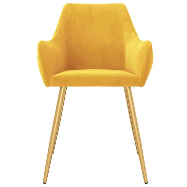 vidaXL Chaises &agrave; manger lot de 6 jaune velours