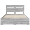 vidaXL Cadre de lit Gris Sonoma 140 x 200 cm Bois d'ing&eacute;nierie
