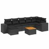 vidaXL Salon de jardin 8 pcs avec coussins noir r&eacute;sine tress&eacute;e