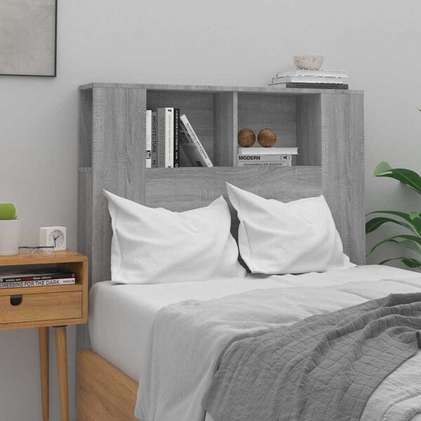 vidaXL Armoire de t&ecirc;te de lit Sonoma gris 100x18,5x102,5 cm