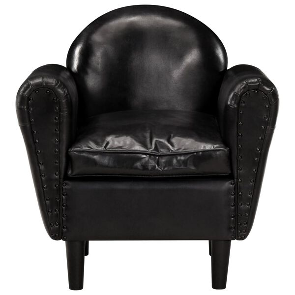 vidaXL Chaise cabriolet Noir 77x65x79 cm Cuir v&eacute;ritable