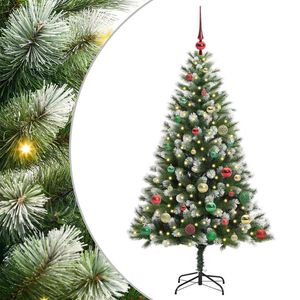 vidaXL Sapin de No&euml;l artificiel &agrave; charni&egrave;re avec neige en flocons