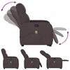 vidaXL Fauteuil inclinable de massage Marron fonc&eacute; Tissu