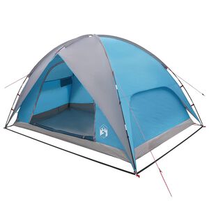 vidaXL Tente de camping avec un abri imperm&eacute;able 4 personne Bleu