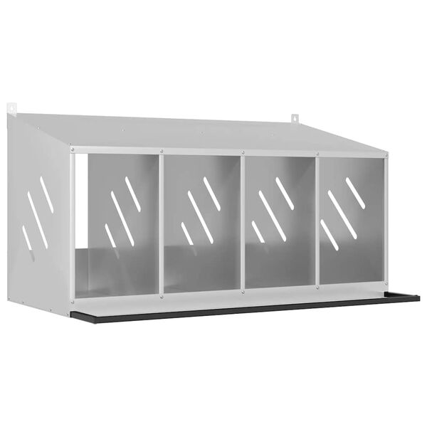 vidaXL Nichoir de poules avec 4 compartiments Métal argenté galvanisé