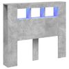 vidaXL T&ecirc;te de lit &agrave; LED gris b&eacute;ton 120x18,5x103,5cm bois d'ing&eacute;nierie