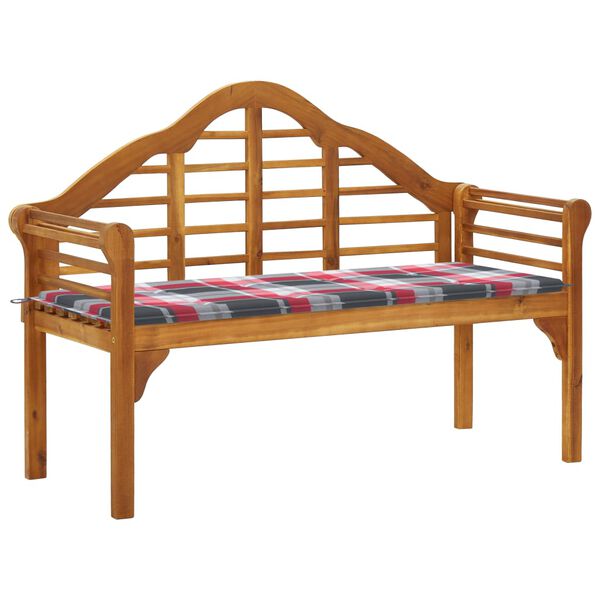 vidaXL Banc de jardin avec coussin 135 cm Bois d'acacia massif