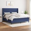 vidaXL Sommier &agrave; lattes de lit avec matelas Bleu 160x200 cm Tissu