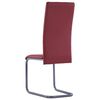 vidaXL Chaises &agrave; manger cantilever lot de 4 rouge similicuir