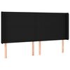 vidaXL T&ecirc;te de lit avec oreilles Noir 183x16x118/128 cm Tissu