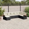 vidaXL Salon de jardin 8 pcs avec coussins noir r&eacute;sine tress&eacute;e
