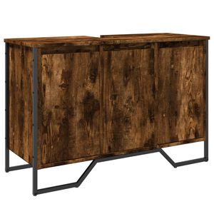 vidaXL Armoire lavabo de salle de bain ch&ecirc;ne fum&eacute; 91x35x60 cm