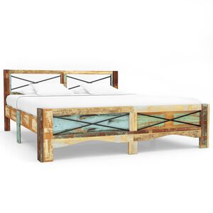 vidaXL Cadre de lit Bois de r&eacute;cup&eacute;ration massif 140 x 200 cm