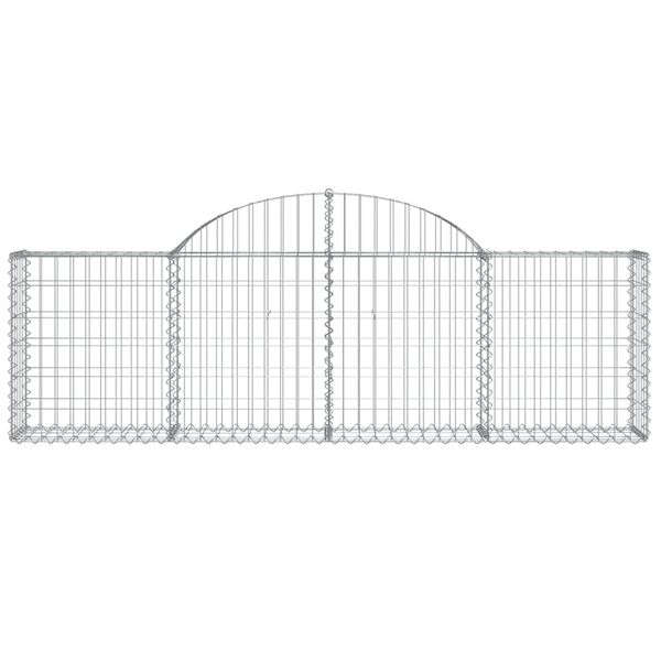 vidaXL Paniers à gabions arqués 50 pcs 200x30x60/80 cm Fer galvanisé