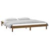 vidaXL Cadre de lit &agrave; LED sans matelas 140x190 cm bois massif