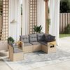 vidaXL Salon de jardin avec coussins 5 pcs beige r&eacute;sine tress&eacute;e