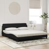 vidaXL Lit avec matelas Dover noir 180x200 cm velours