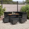 vidaXL Ensemble de canap&eacute; de jardin 9 pcs Noir polyrotin