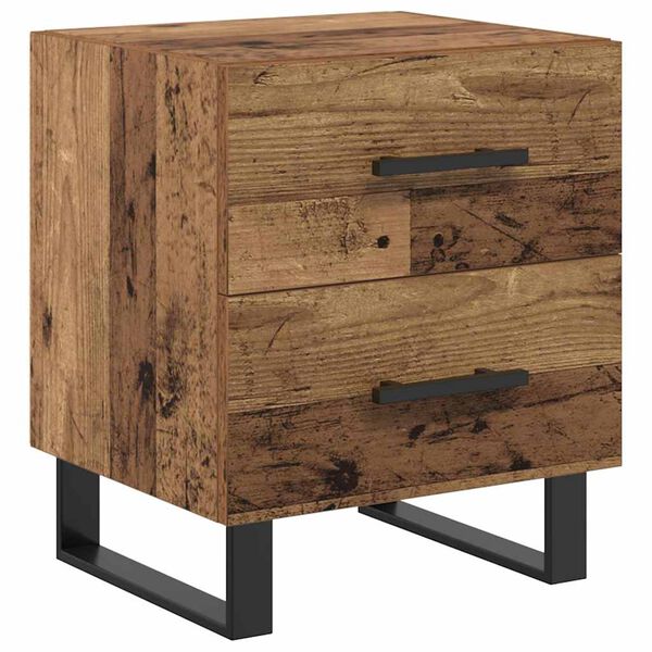 vidaXL Cabinet de chevet avec tiroir Bois ancien 40 x 35 x 47,5 cm