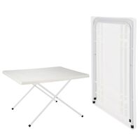 HI Table pliable réglable de camping Blanc 80x60x51/61 cm