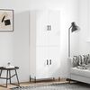 vidaXL Buffet haut Blanc 69,5x34x180 cm Bois d'ing&eacute;nierie