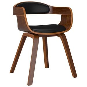 vidaXL Chaise &agrave; manger Noir Bois courb&eacute; et similicuir
