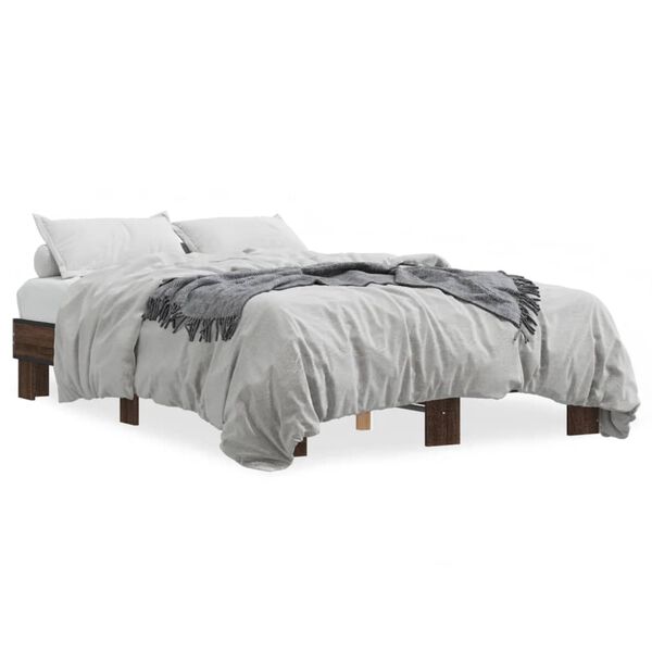 vidaXL Cadre de lit sans matelas ch&ecirc;ne marron 120x190 cm