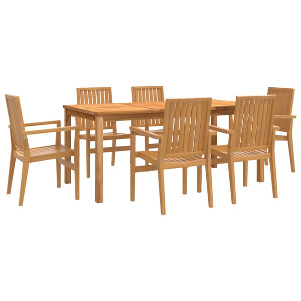 vidaXL Ensemble &agrave; manger de jardin 7 pcs Bois de teck solide