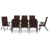 vidaXL Ensemble de salle &agrave; manger pour jardin 9 pcs Marron Poly rotin