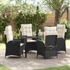 vidaXL Ensemble de salle &agrave; manger pour jardin 5 pcs Noir polyrotin