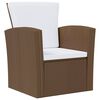 vidaXL Salon de jardin 16 pcs avec coussins R&eacute;sine tress&eacute;e Marron