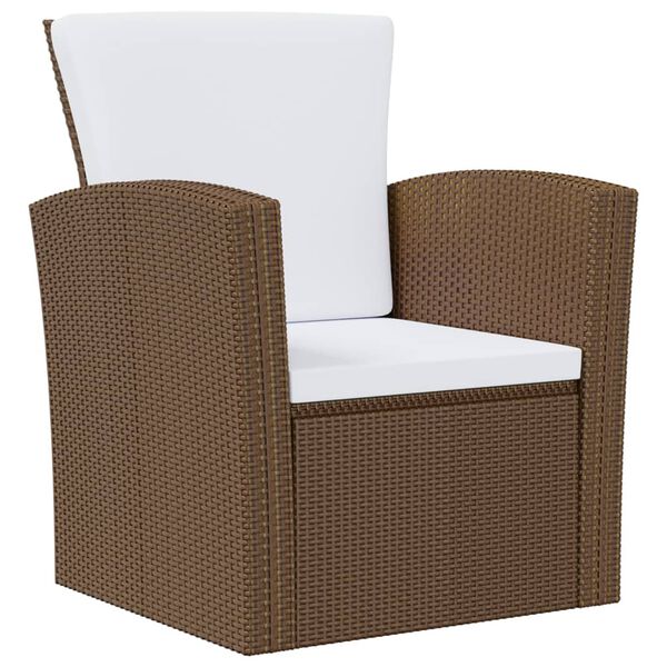 vidaXL Salon de jardin 16 pcs avec coussins R&eacute;sine tress&eacute;e Marron