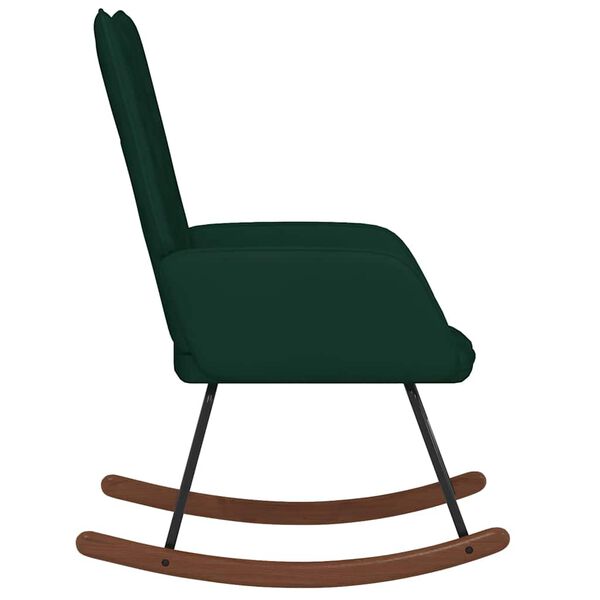 vidaXL Chaise à bascule Vert foncé Velours