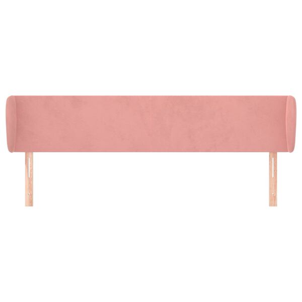 vidaXL T&ecirc;te de lit avec oreilles Rose 163x23x78/88 cm Velours