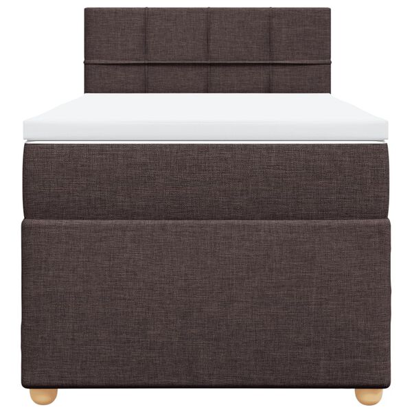 vidaXL Sommier &agrave; lattes de lit avec matelas Marron fonc&eacute; 90x200 cm
