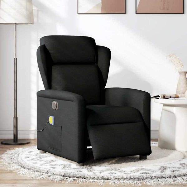 vidaXL Fauteuil de massage inclinable électrique Noir Tissu