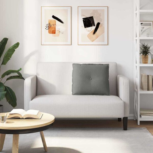 vidaXL Coussin de Dos Gris fonc&eacute; 60 x 50 cm Tissu en microfibre