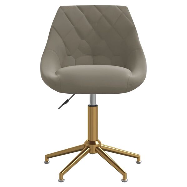 vidaXL Chaise pivotante de salle &agrave; manger Gris clair Velours
