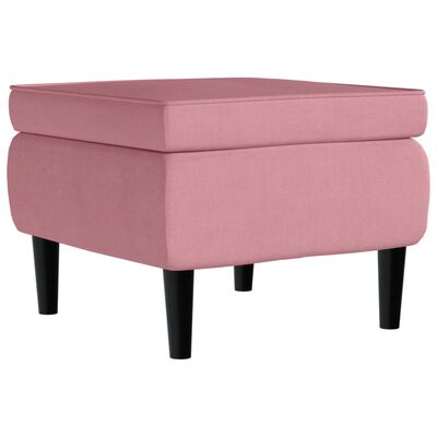 vidaXL Tabouret avec pieds en bois Rose Velours