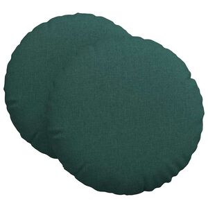 vidaXL Coussins de si&egrave;ge 2 pcs Vert fonc&eacute; &Oslash;60 x 21 cm tissu
