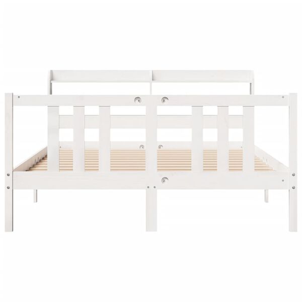 vidaXL Cadre de lit avec t&ecirc;te de lit sans matelas blanc 160x200 cm