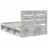 vidaXL Cadre de lit Gris B&eacute;ton 135 x 190 cm Bois de pin massif