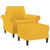 vidaXL Fauteuil avec repose-pied Jaune clair 60 cm Tissu