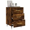 vidaXL Table de chevet ch&ecirc;ne fum&eacute; 40x40x66 cm bois d'ing&eacute;nierie