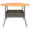 vidaXL Table de jardin et dessus en bois d'acacia gris r&eacute;sine tress&eacute;e