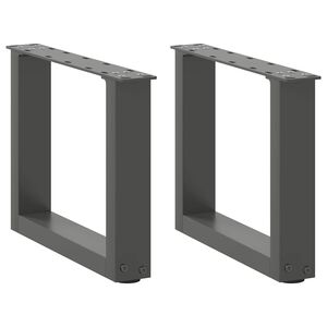 vidaXL Pieds de table basse en U 2 pi&egrave;ces Anthracite 30 x (30-31) cm Acier