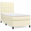 vidaXL Sommier &agrave; lattes de lit avec matelas Cr&egrave;me 90x190 cm Similicuir