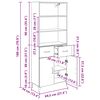 vidaXL Haut Armoire Ch&ecirc;ne noir 69,5 x 34 x 180 cm Bois d'ing&eacute;nierie